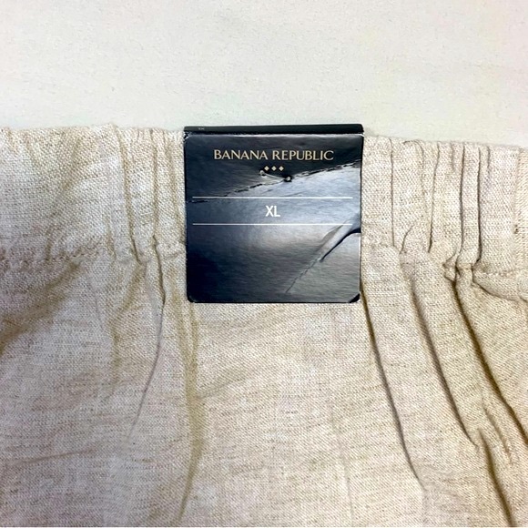 BANANA REPUBLIC Linen Shorts Women's XL Natural Pull-on Boho Summer Minimalist - Picture 5 of 9